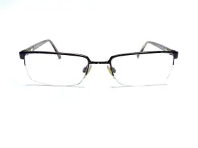 Burberry B1006 Brown Metal Rectangle Half Rim Frame Eyeglasses Italy 52 18 140