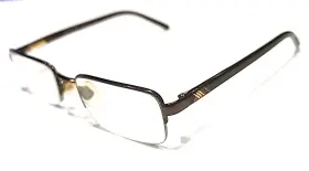 B1044 Burberry 1004 Brown Metal Half Rim Rectangle Eyeglasses Frame 51-19 140