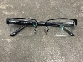 B1110-1001 Burberry B1110 1001 Eyeglasses Black Rectangular Half Rim Frame 53-18-140 13778