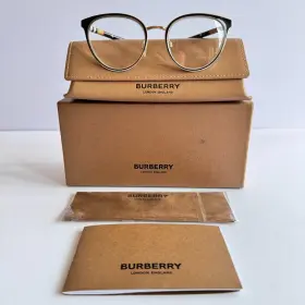 B1324 Burberry 1262 5219 140 Cat Eye Women Glasses Full Rim Metal Frame Case Set