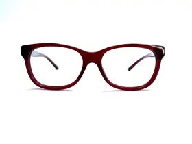 B2204 Burberry Red Clear Rectangular Glasses Tartan Temples Italy 3543 52 16 140