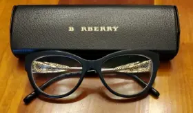 B2210 Burberry Eyeglasses Frames Women Black And Gold With Hardcase