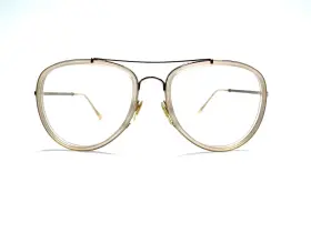 B3090 Burberry B3021 Gold Metal Aviator Glasses Tan Overlay Italy 1002 58 18 145