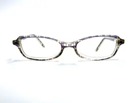 Burberry B8424 Clear Black Red Plaid Cat Eye Rectangular Glasses Italy 48 15 130