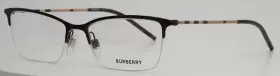 53-17-140 Burberry Be1278 1012 Brown Womens Rectangle Half Rim Eyeglasses B 32