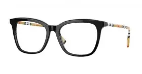 Be2390 Burberry New 3853 Black Vintage Check Women Eyeglasses Size 52