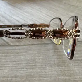 Bx304 Buxton Glasses Frames Only Eye Q Metal Eyeglass Brown With Gold 53 18 140