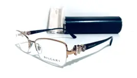 52-17-145 Bvlgari 2168b Bv 376 Semi Rimless Gold Crystals Eyeglasses Mm Italy