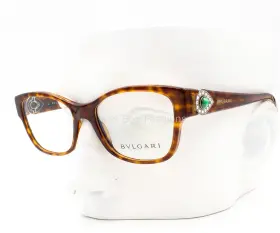 4074-b Bvlgari 4074b 5268 Eyeglasses Glasses Brown Tortoise Green With Crystals 51mm