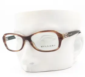 4076-b Bvlgari 4076b 5240 Eyeglasses Glasses Marbled Brown With Swarovski Crystals 53mm