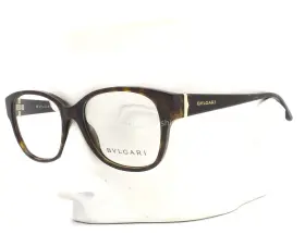 52-16-140 Bvlgari 4077 504 Eyeglasses Glasses Glossy Brown Havana With Gold Logo