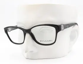 53-16-135 Bvlgari 5174 Bv4050 Eyeglasses Glasses Polished Black Marbled Temples