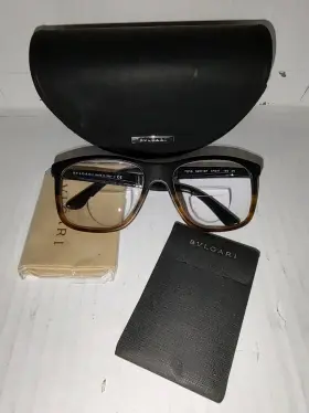 57-17-140 Bvlgari 5227 Eyeglasses Frame Only Black Striped Brown 7161