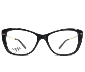 53-15-135 Cafe Boutique Cb1049 Eyeglasses Frames C3 Black Gold Cat Eye Full Rim