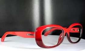 3131s Calvin Klein 111 Womens Red Glam Oval Full Rim Eyeglasses Frames Only