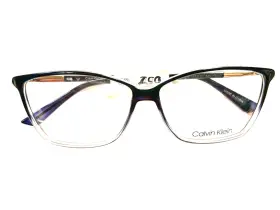 Calvin Klein Ck21524 Eyeglasses 438 Blue Womens Semi Cat Eye Full Rim 55-12-140