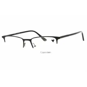 Ck22118 Calvin Klein Mens Eyeglasses Matte Black Rectangular Half Rim Frame 002