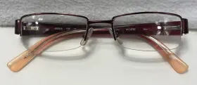 Ck5232 Calvin Klein 604 Burgundy Half Rim Eyeglass Frames Only 50 18 135