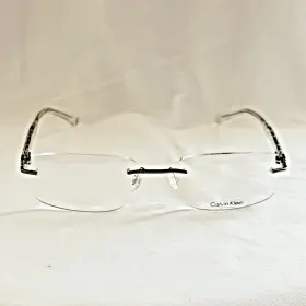 Ck947 Calvin Klein 530 Silver Tone Rimless Eyeglasses Geometric Frame Only Japan