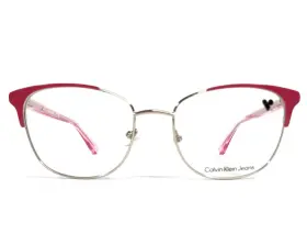 51-17-140 Calvin Klein Ckj22218 Jeans Eyeglasses Frames 719 Pink Silver Red