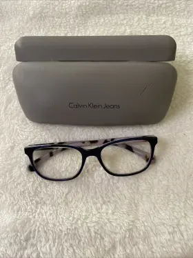 52-17-135 Calvin Klein Ckj304 Eyeglass Frames Women S 448 Navy Tortoise Case