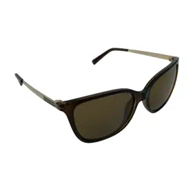 R713s Calvin Klein Vintage Brown Wayfarer With Gold Temple Sunglasses 54 16 140