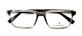 53-17-142 Canali Co307 C02 Grey Horn Clear Authentic Full Rim Eyeglasses Frames