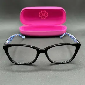 8337-120324-22.95 Candie S Candies Ca0183 001 Eyeglasses Frame Black With Floral 55-16-140 Euc Case