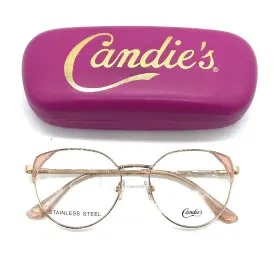 52-17-140 Candie S Ca0181 Candies 028 Rose Pink Gold Womens Metal Eyeglasses Rx Frame