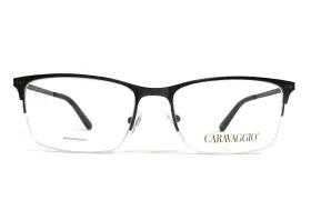 56-18-145 Caravaggio C437-gun Eyeglasses Frames C437 Gun Gunmetal Rectangle Half Rim