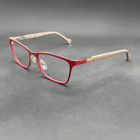 0147-090625-38.98 Carolina Herrera Vhe083k 0k28 Eyeglasses Frame Red Tan 54-16-140 Used