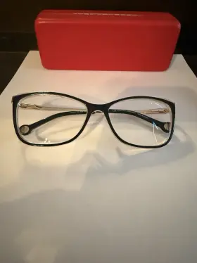 Vhe782k Carolina Herrera Eyeglasses Frame Womens Black Gold