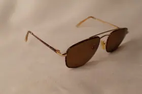 55-18-140 Carrera 5520 80s 41 Gold Tortoise Metal Vtg Austria Sunglasses Aviator