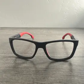 57-18-140 Carrera 8024/l/s 003ir Eyeglasses Matte Black Red Sport Frames Only 57-18-140 Carrera 8024/l/s 003ir Eyeglasses Matte Black Red Sport Frames Only