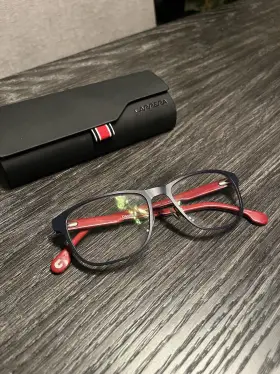 8866 Carrera Mens Eyeglasses Frames Gray White And Red Rectangle