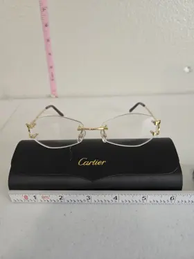 419382918 Cartier Rimless Eyeglasss Frames Gold Metal