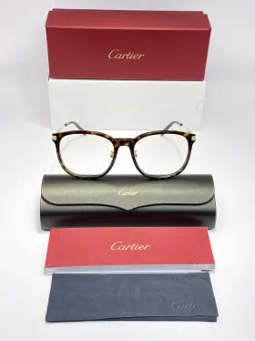 Cartier 843023144562 Havana/gold Tone Eyeglasses Frames 54-18-145 Ct0454o-002 New With Case Box