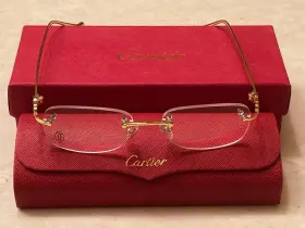 Cartier Ct0061o Panth Re De 002 Gold Rimless Optical Frames Rectangle Shape