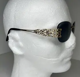 Caviar 758147237420 Eyeglasses M1623 C16 54-19 140 Gold Rimless Frames Only Swarovski Crystal