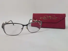 58-14-135 Caviar M1773 C24 Black Rose Gold Genuine Austrian Crystal Frames