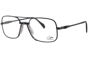 Cazal 758147074032 740 003 Titanium Eyeglasses Frame Black Full Rim Square Shape 53mm