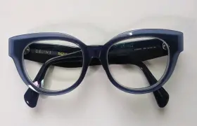 Cl50015f Celine 084 Blue Acetate Unisex Rx Eyeglasses Frame 50-17 145 Euc Italy