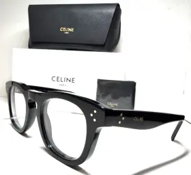 Cl50049i Celine New Paris Bold 3 Dots 001 Shiny Black Authentic Eyeglasses 51-24