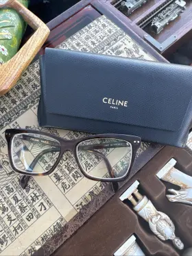 Cl50117i Celine Cl50116i Authentic Eyeglasses 001 Brown Gold For Women 52mm Frames Only
