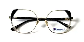C015318140 Champion Shanta C01 Black Gold New Authentic Full Rim Eyeglasses Frame 53-18-140