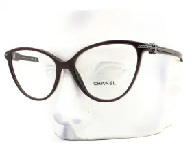 3457 Chanel 1461 Eyeglasses Glasses Burgundy Gunmetal Cc Logo 55mm With Case