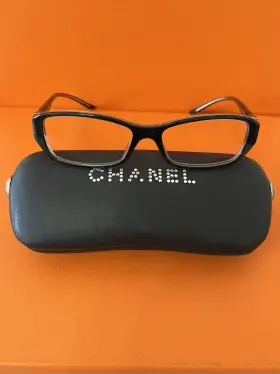 3107-b Chanel 100% Authentic Women S Black Eyeglasses Diamond Cc Logo With Case