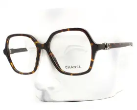 52-16-140 Chanel 3421b Eyeglasses Glasses 714 Brown Havana Cc Logo With Case