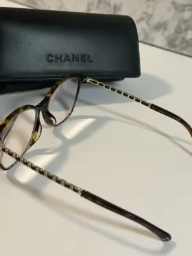 9048-030825-194.95 Chanel 3408-q C.714 Eyeglasses Frame- Black Italy Used