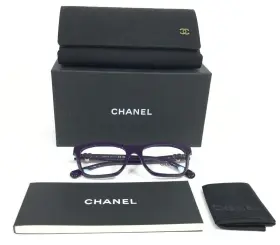 52-17-140 Chanel C.1758 Eyeglasses Frames 3465 Polished Purple Cat Eye Full Rim